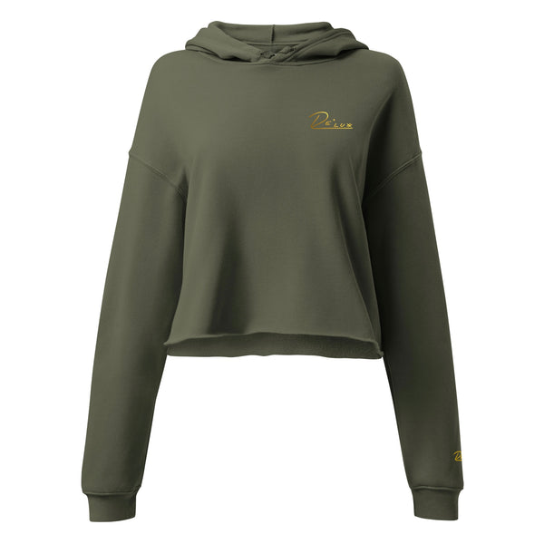 Golden Label Crop Hoodie (Olive Mirage)