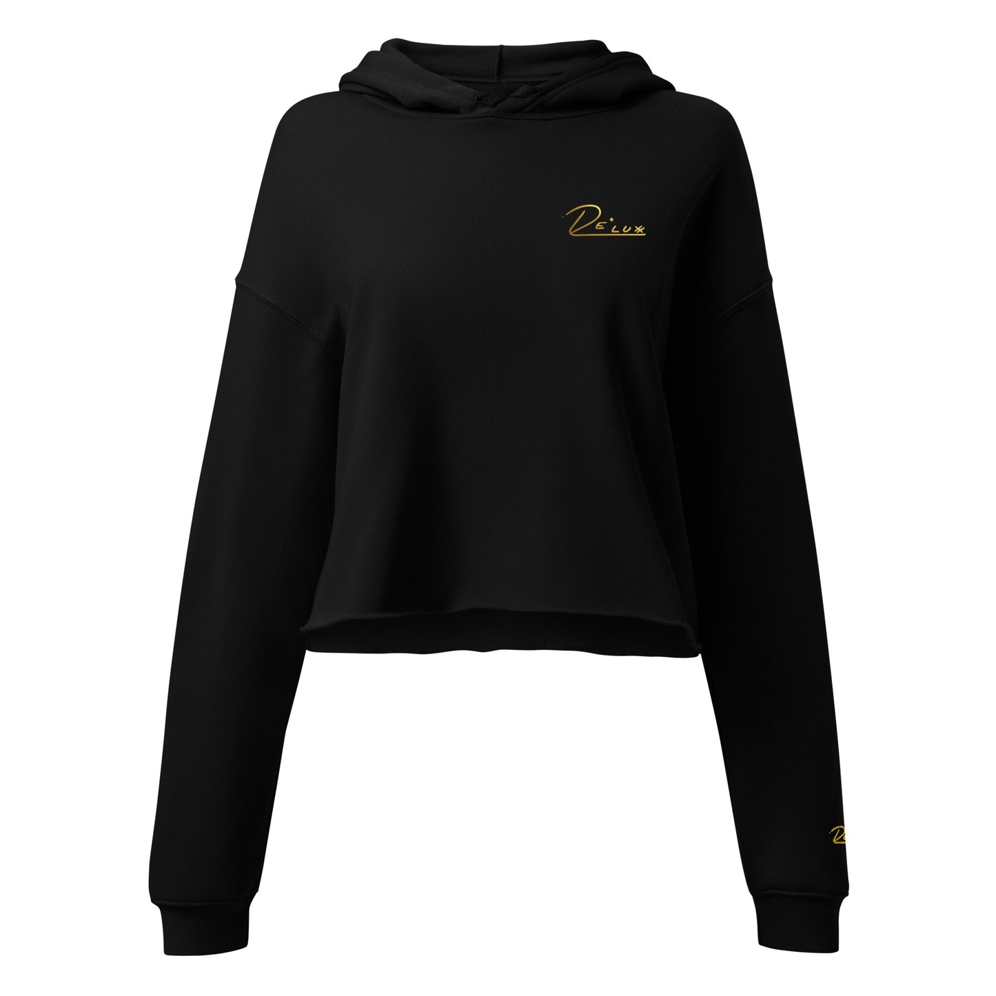 Golden Label Crop Hoodie (Midnight Black)