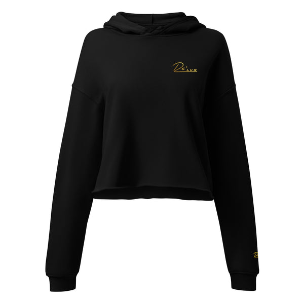 Golden Label Crop Hoodie (Midnight Black)