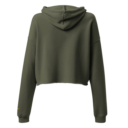 Golden Label Crop Hoodie (Olive Mirage)