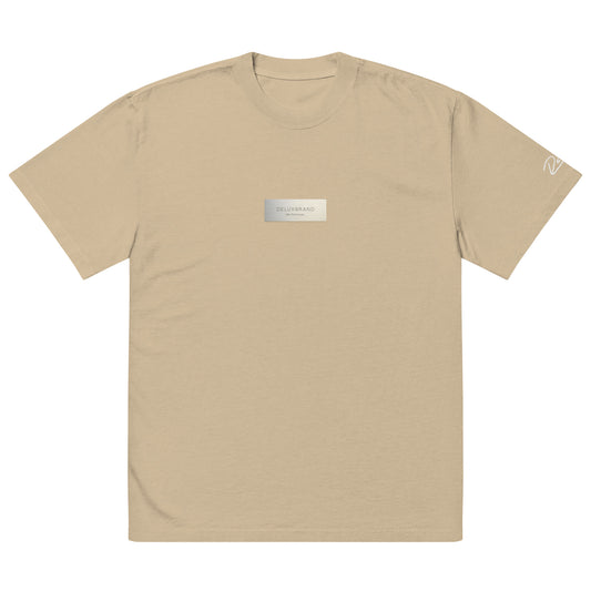 Oversized Plaque Tee “Faded Khaki”