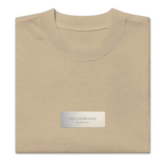 Oversized Plaque Tee “Faded Khaki”