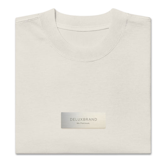Oversized Plaque Tee “Faded Oyster”